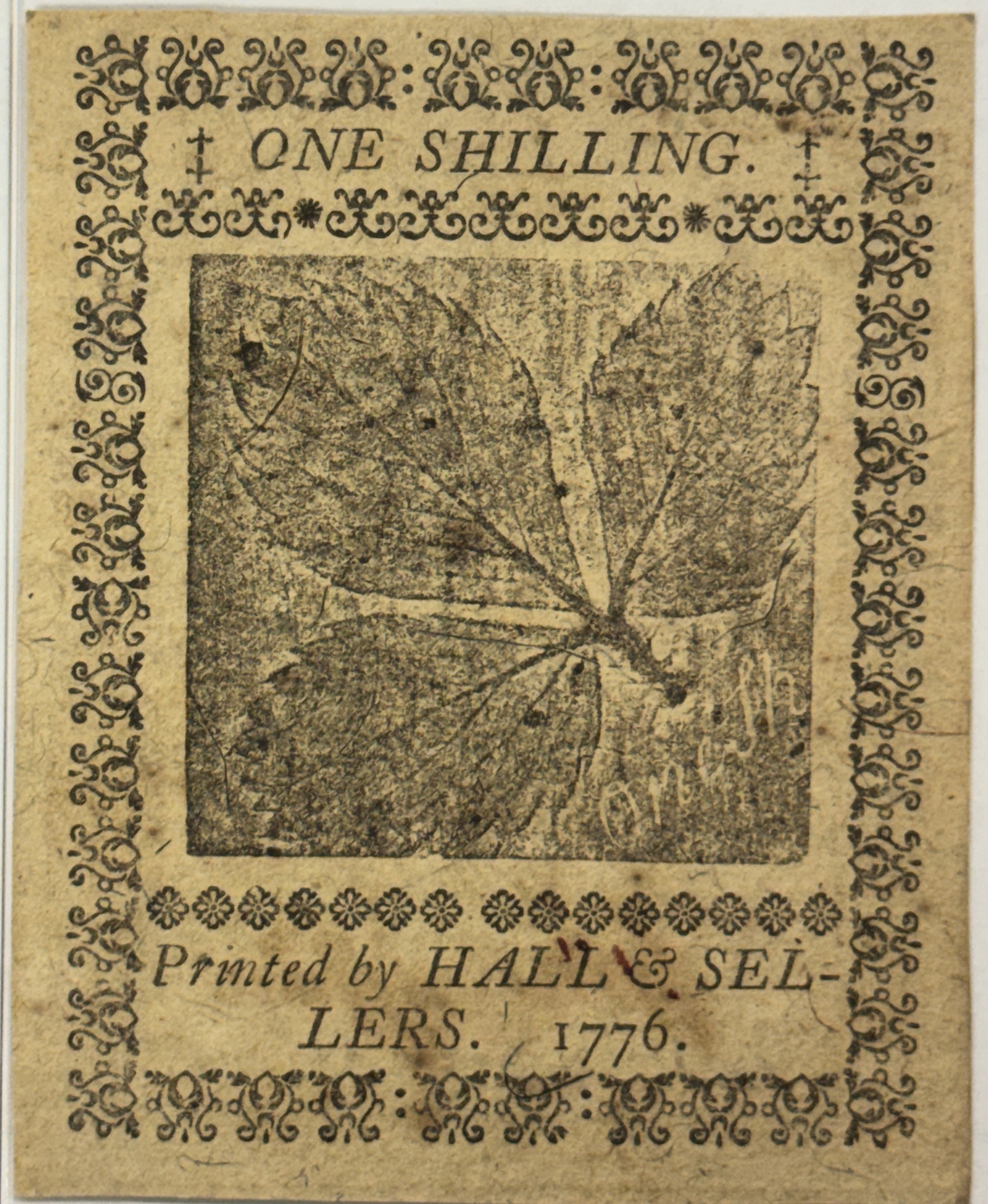 Continental & Colonial Currency APRIL 25,1776 PENNSYLVANIA COLONIAL NOTE 1 SHILLING, FR#PA-201 PMG AU-53 TRIMMED Continental & Colonial Currency APRIL 25,1776 PENNSYLVANIA COLONIAL NOTE 1 SHILLING, FR#PA-201 PMG AU-53 TRIMMED