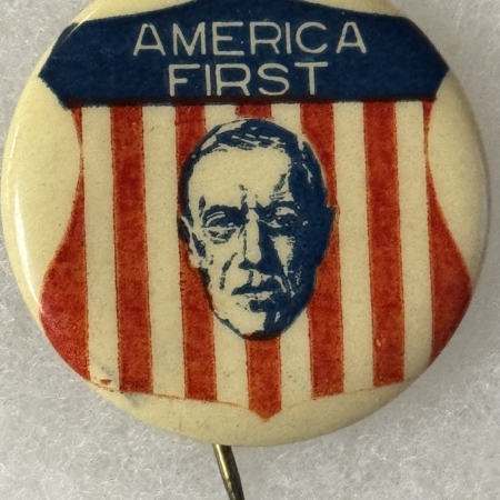 Other Collectibles 1912 WOODROW WILSON 1 1/4″ “AMERICA FIRST” BUTTON – RARE! NEAR-MINT & BRIGHT!