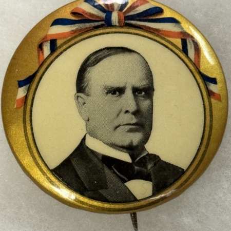 Other Collectibles 1900 WILLIAM MCKINLEY 1 3/4″ CELLULOID PHOTO BUTTON – EXCELLENT+ W/ BACK PAPER!