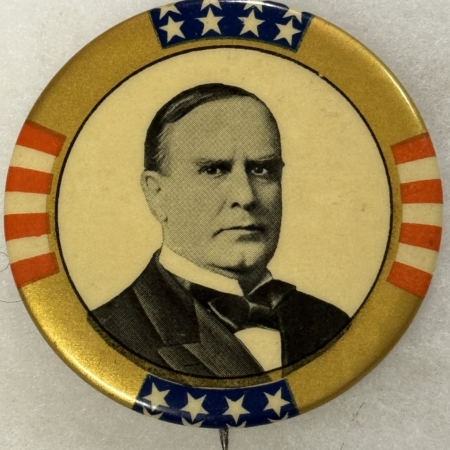 Other Collectibles 1900 WILLIAM MCKINLEY 2 1/4″ LARGE PHOTO BUTTON – EXC OR BETTER W/ BACK PAPER!
