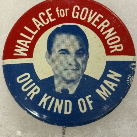Other Collectibles 1963 GEORGE WALLACE FOR GOVERNOR 1 3/8″ LITHO “FOR GOVENOR” BUTTON – EXCELLENT!