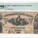 Confederate Notes 1861 $5 CONFEDERATE STATES OF AMERICA T-33, PMG VF-25, CANCELLED, MINOR RUST