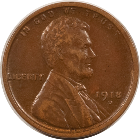 Lincoln Cents (Wheat) 1918-D LINCOLN CENT – CHOICE & ABOUT UNCIRCULATED!
