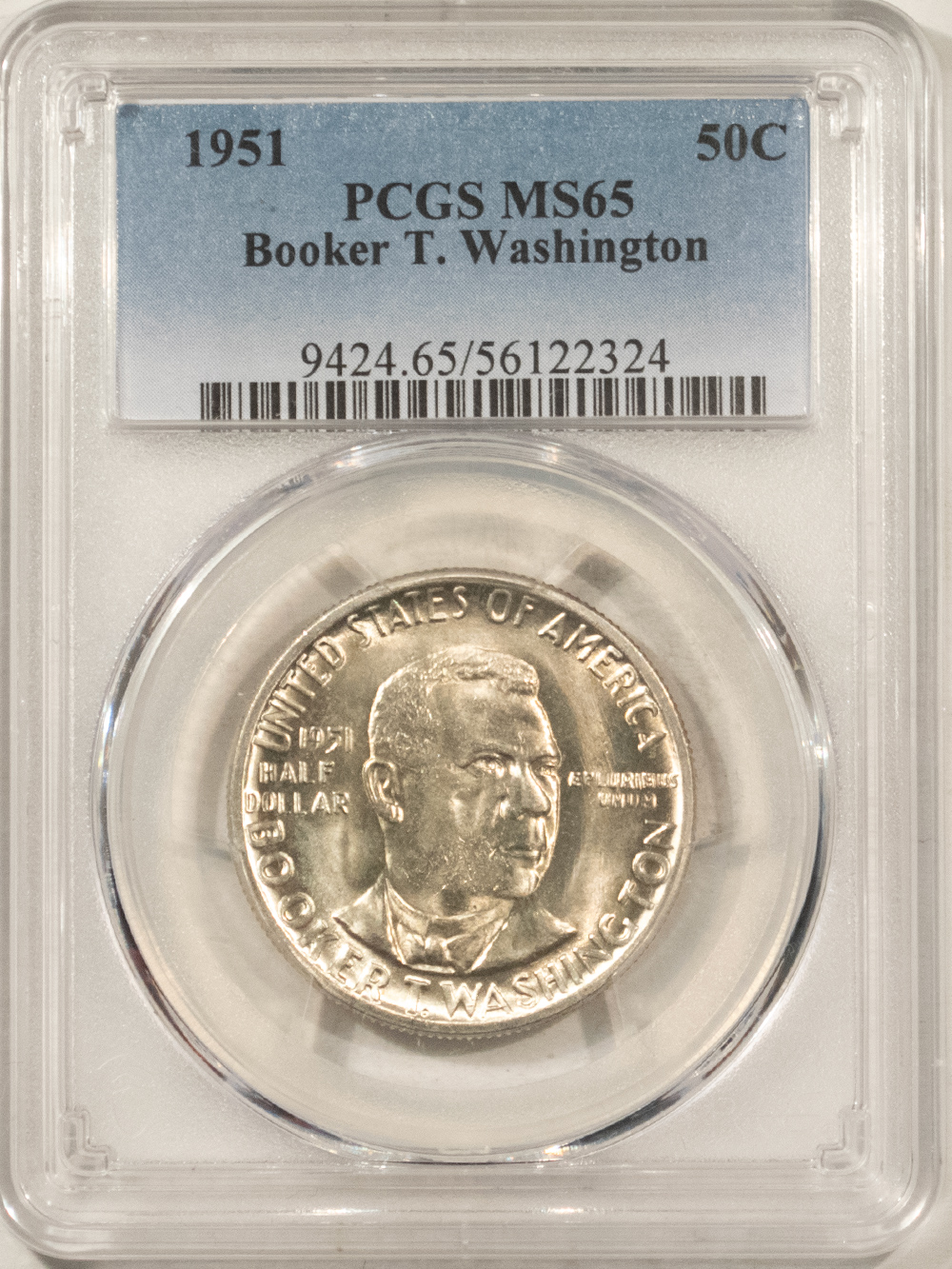 Early Commems 1951 BOOKER T WASHINGTON COMMEMORATIVE HALF DOLLAR – PCGS MS-65! Early Commems 1951 BOOKER T WASHINGTON COMMEMORATIVE HALF DOLLAR – PCGS MS-65!