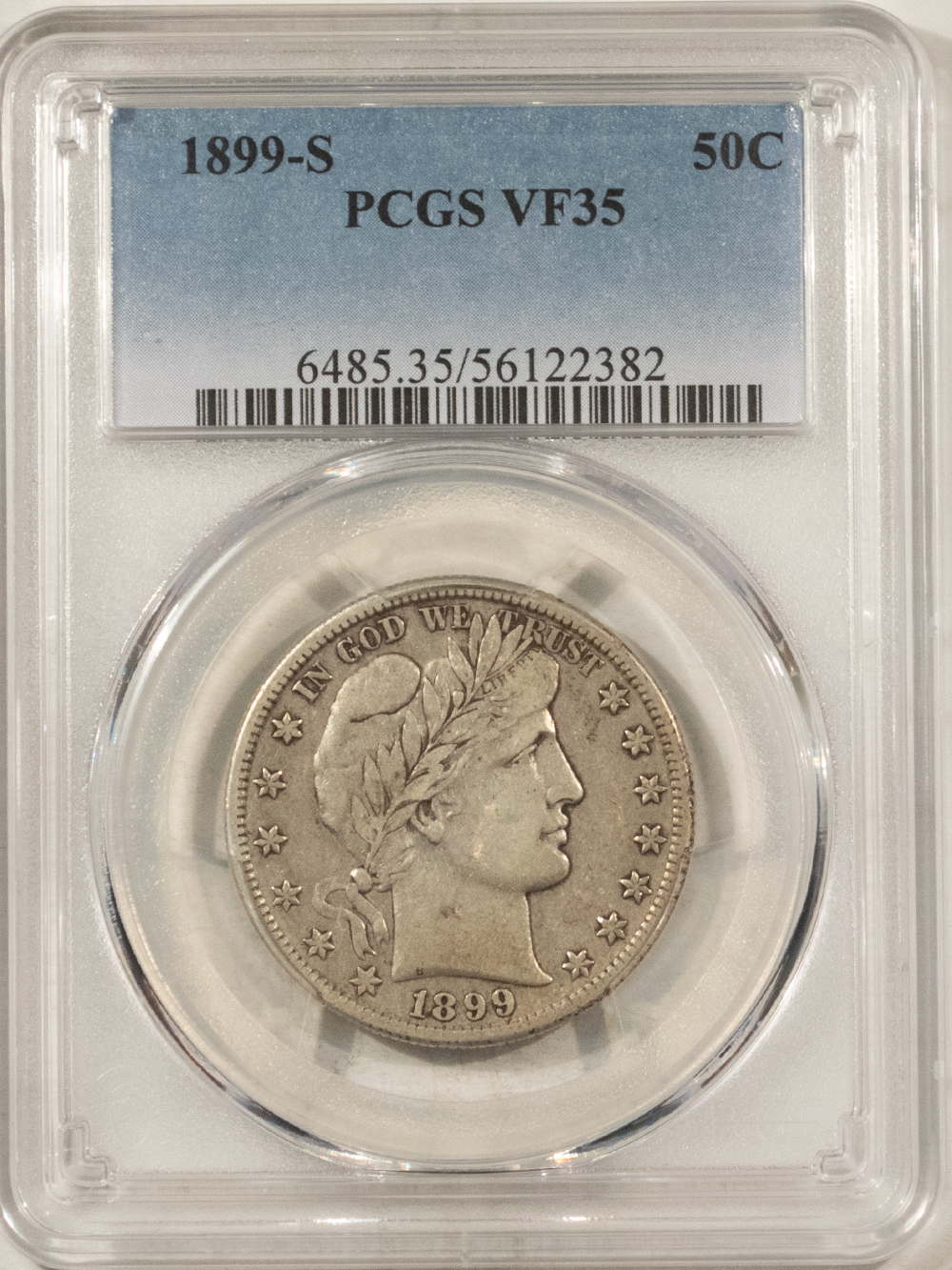 Barber Halves 1899-S BARBER HALF DOLLAR – PCGS VF-35 Barber Halves 1899-S BARBER HALF DOLLAR – PCGS VF-35