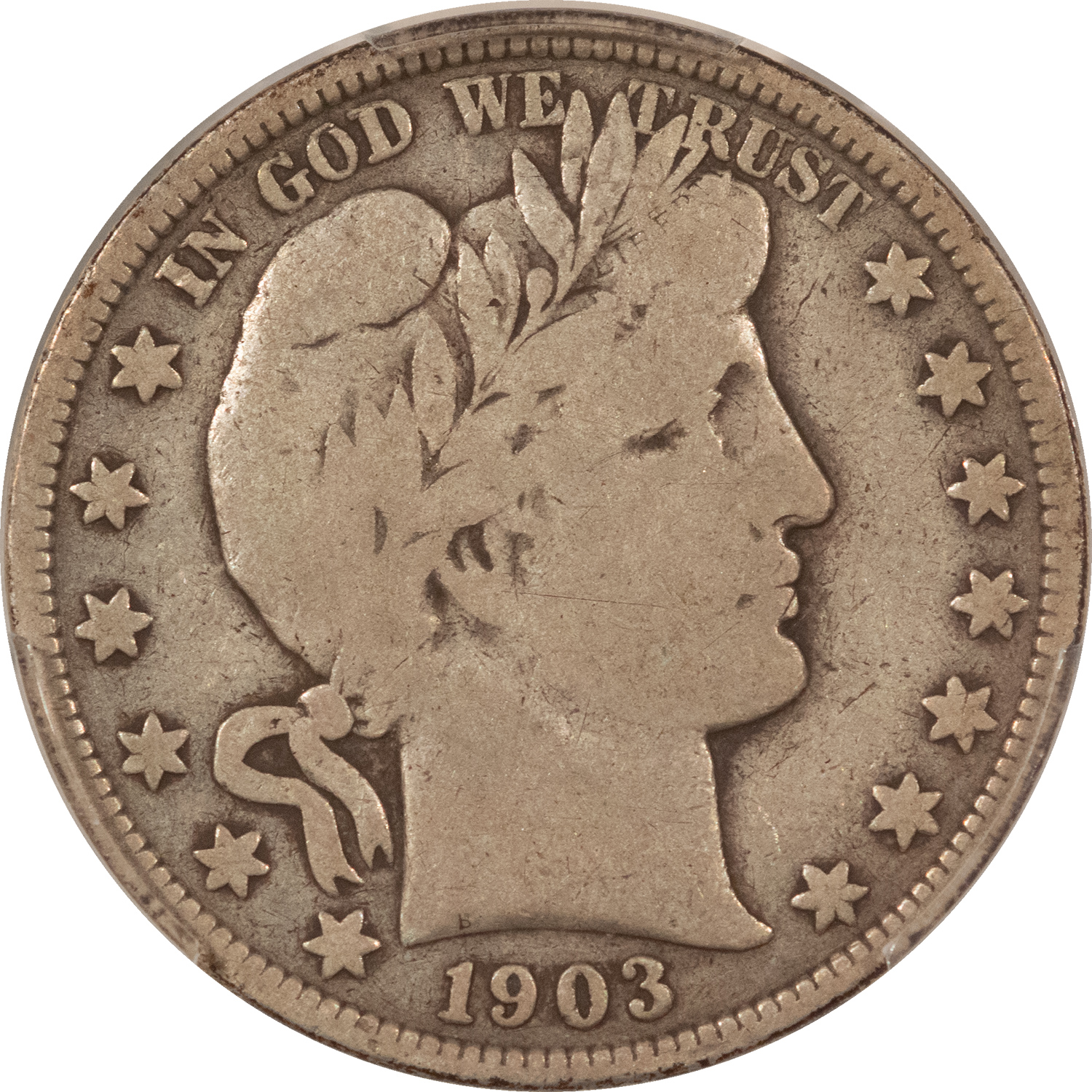Barber Halves 1903-S BARBER HALF DOLLAR – PCGS GENUINE BENT VG DETAILS! Barber Halves 1903-S BARBER HALF DOLLAR – PCGS GENUINE BENT VG DETAILS!