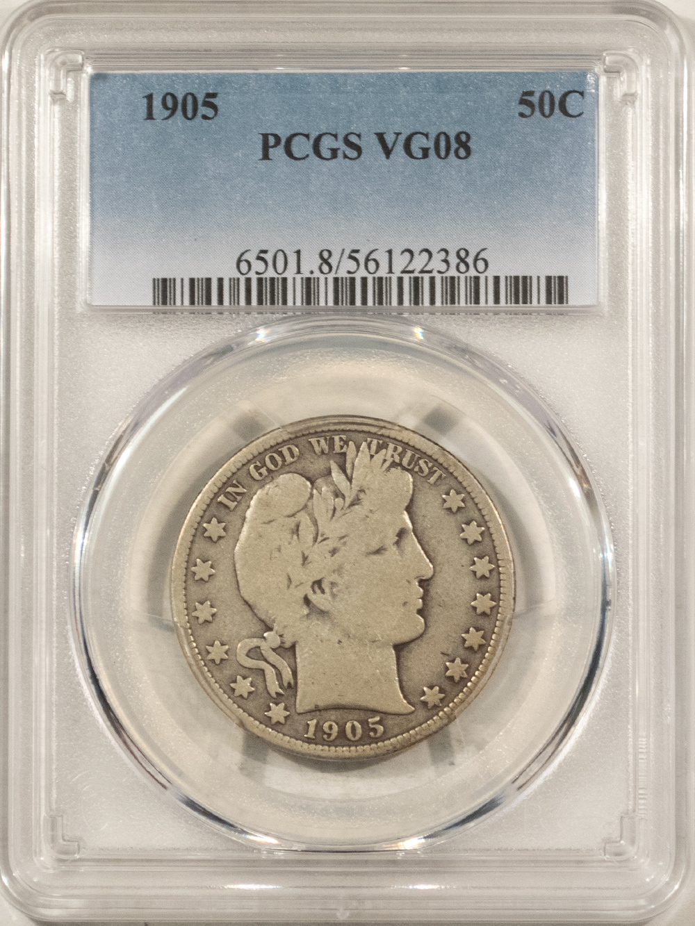 Barber Halves 1905 BARBER HALF DOLLAR – PCGS VG-8 Barber Halves 1905 BARBER HALF DOLLAR – PCGS VG-8