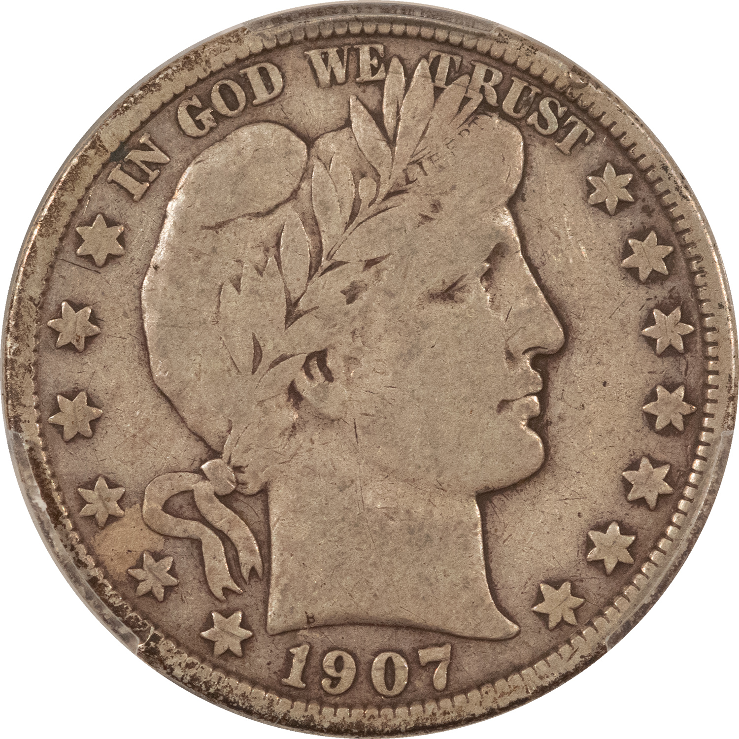 Barber Halves 1907-D BARBER HALF DOLLAR – PCGS VG-10 Barber Halves 1907-D BARBER HALF DOLLAR – PCGS VG-10