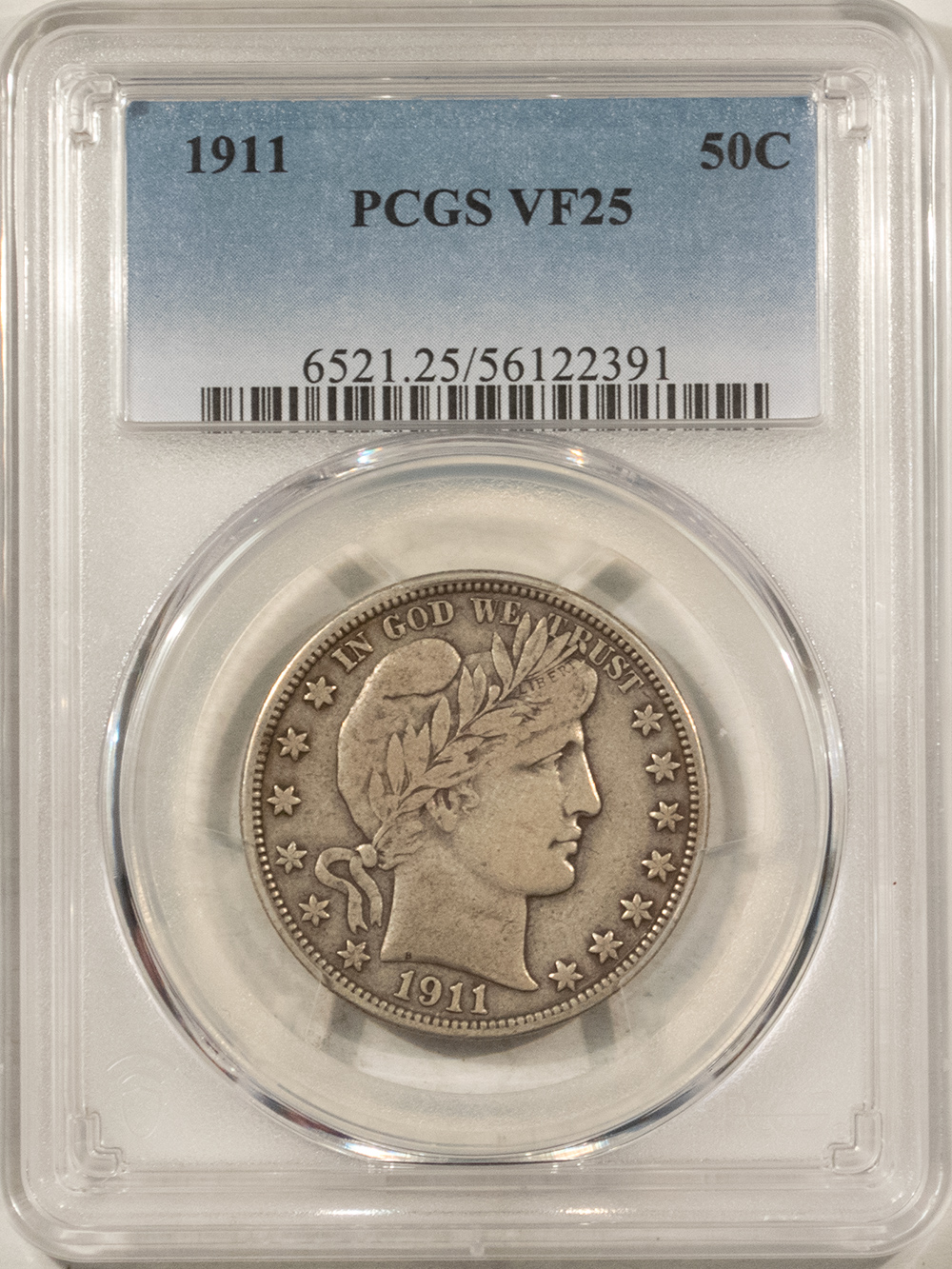 Barber Halves 1911 BARBER HALF DOLLAR – PCGS VF-25 Barber Halves 1911 BARBER HALF DOLLAR – PCGS VF-25