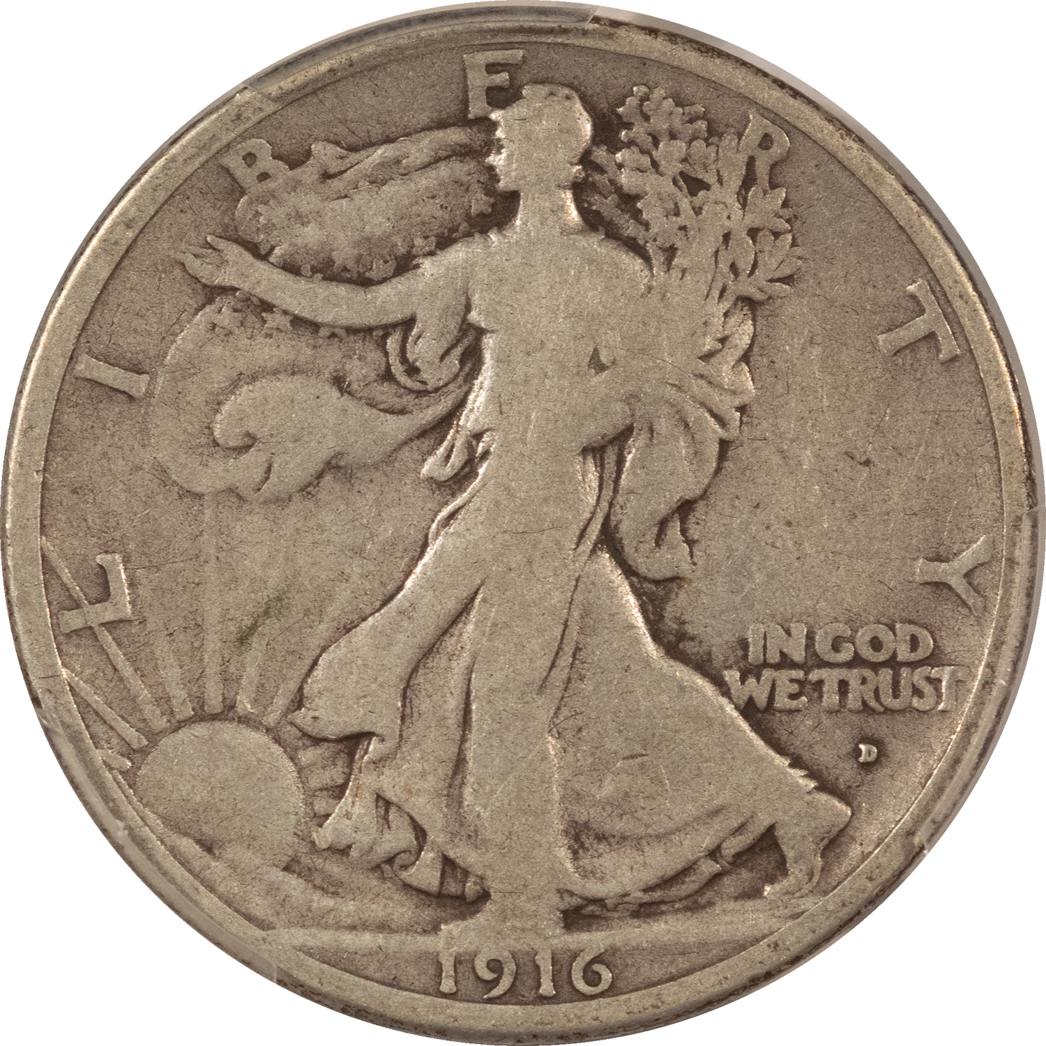 Barber Halves 1916-D WALKING LIBERTY HALF DOLLAR – PCGS VG-8 Barber Halves 1916-D WALKING LIBERTY HALF DOLLAR – PCGS VG-8