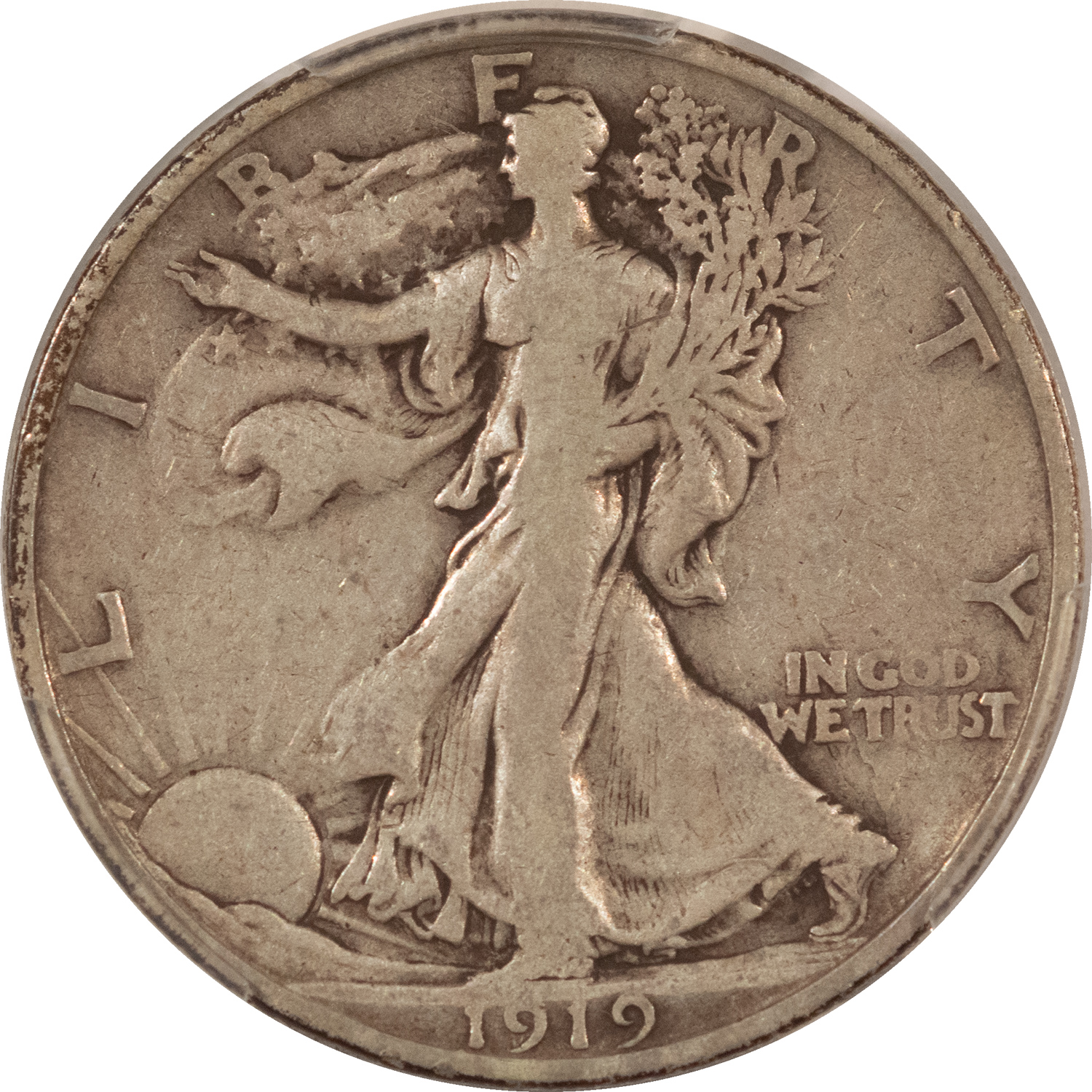 Barber Halves 1919-S WALKING LIBERTY HALF DOLLAR – PCGS F-15 Barber Halves 1919-S WALKING LIBERTY HALF DOLLAR – PCGS F-15