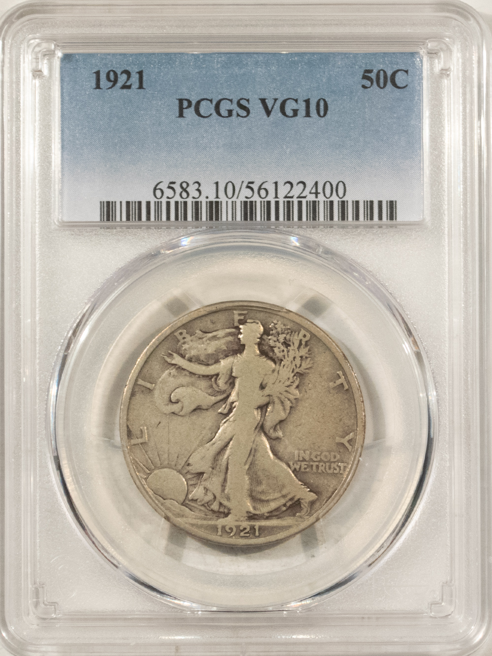 Barber Halves 1921 WALKING LIBERTY HALF DOLLAR – PCGS VG-10 Barber Halves 1921 WALKING LIBERTY HALF DOLLAR – PCGS VG-10