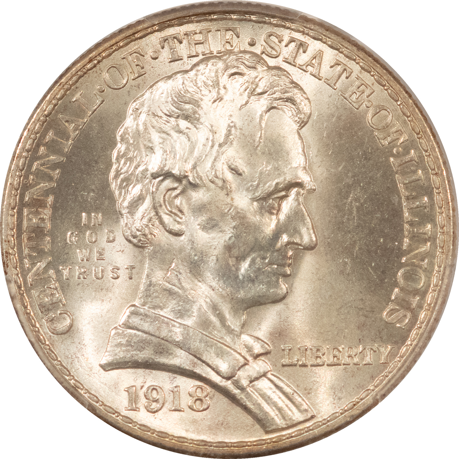 Early Commems 1918 LINCOLN-ILLINOIS COMMEMORATIVE HALF DOLLAR – PCGS MS-64+ Early Commems 1918 LINCOLN-ILLINOIS COMMEMORATIVE HALF DOLLAR – PCGS MS-64+