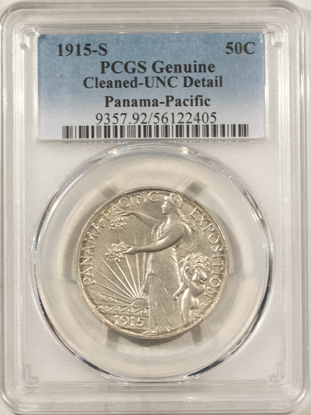 Early Commems 1915-S PAN-PAC COMMEMORATIVE HALF DOLLAR – PCGS GENUINE UNC DETAILS CLEANED! Early Commems 1915-S PAN-PAC COMMEMORATIVE HALF DOLLAR – PCGS GENUINE UNC DETAILS CLEANED!