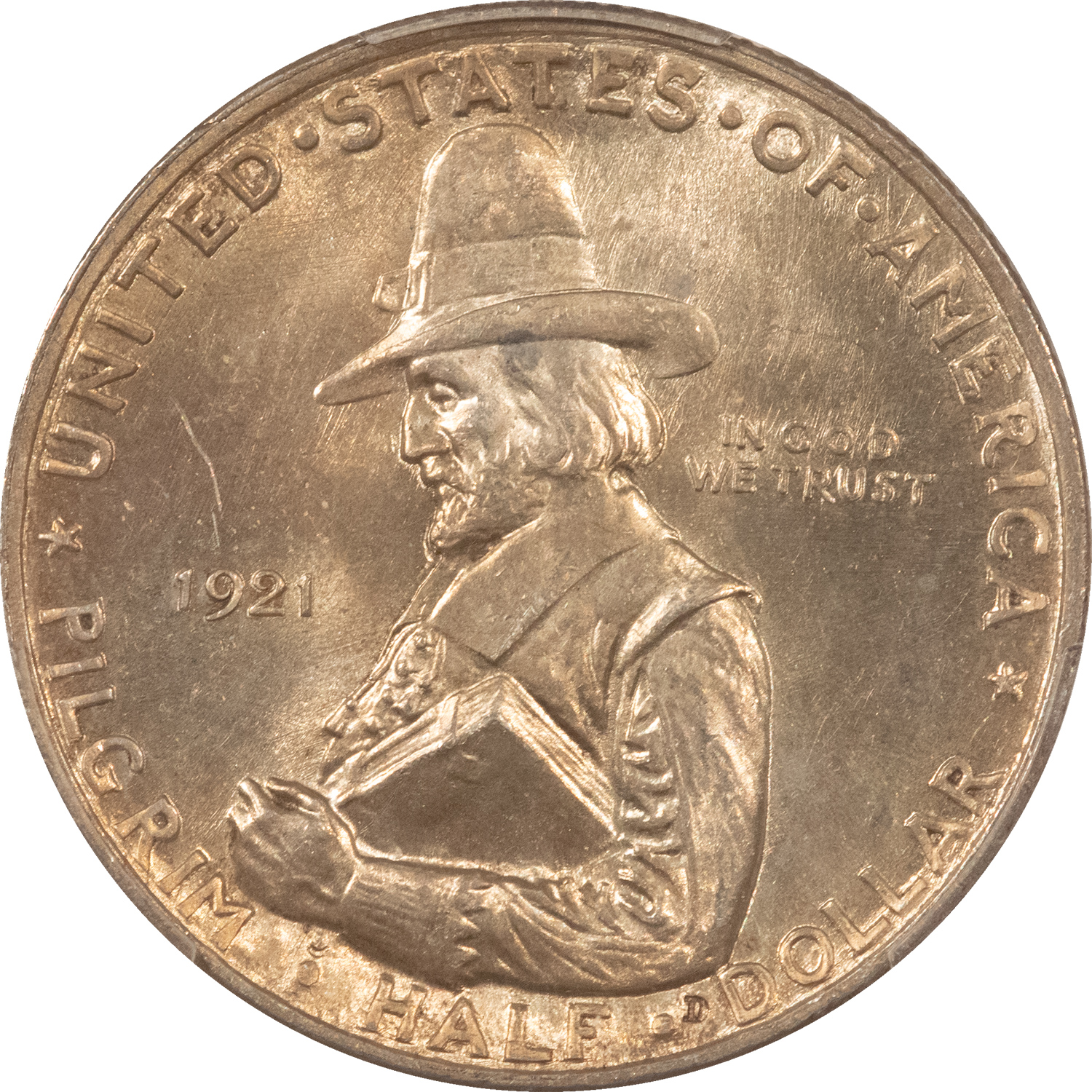 Early Commems 1921 PILGRIM COMMEMORATIVE HALF DOLLAR – PCGS MS-63 Early Commems 1921 PILGRIM COMMEMORATIVE HALF DOLLAR – PCGS MS-63