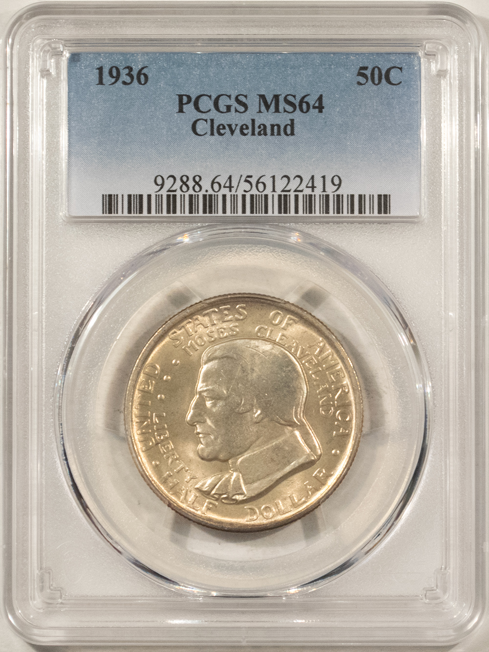 Early Commems 1936 CLEVELAND COMMEMORATIVE HALF DOLLAR – PCGS MS-64 Early Commems 1936 CLEVELAND COMMEMORATIVE HALF DOLLAR – PCGS MS-64