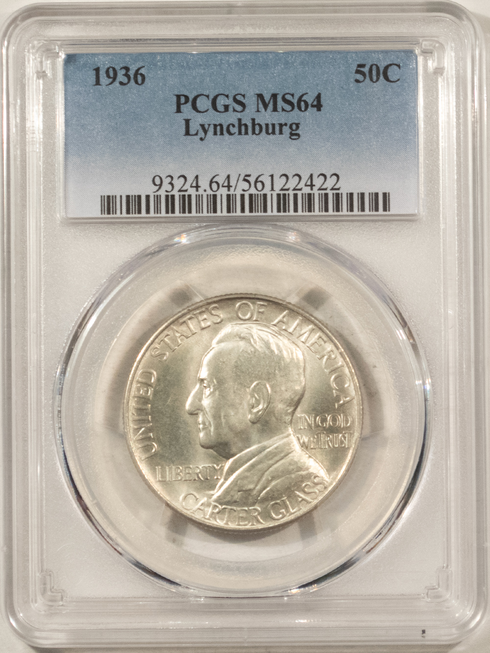 Early Commems 1936 LYNCHBURG COMMEMORATIVE HALF DOLLAR – PCGS MS-64 Early Commems 1936 LYNCHBURG COMMEMORATIVE HALF DOLLAR – PCGS MS-64