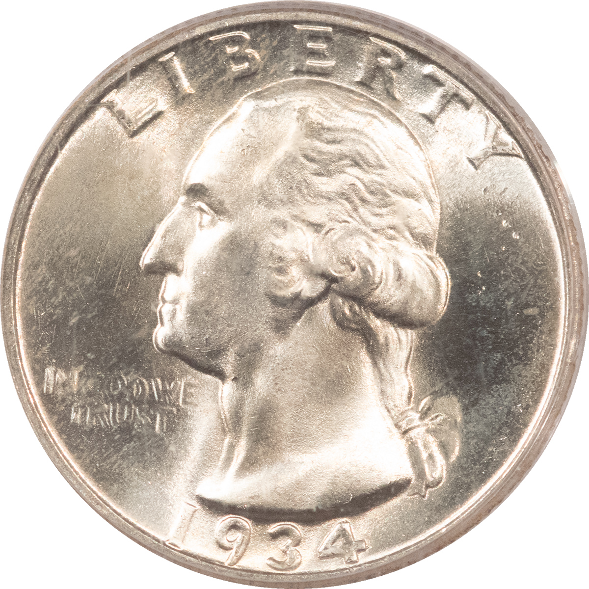 New Certified Coins 1934 WASHINGTON QUARTER LIGHT MOTTO – PCGS MS-65, BLAST WHITE! New Certified Coins 1934 WASHINGTON QUARTER LIGHT MOTTO – PCGS MS-65, BLAST WHITE!