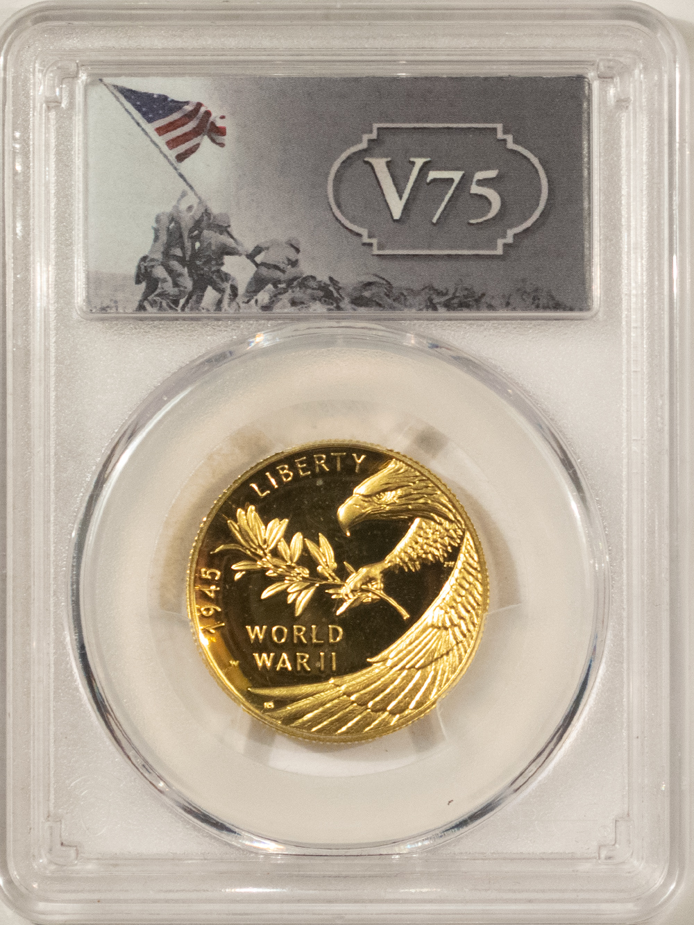 Bullion 2020-W V75 PROOF $25 GOLD END OF WORLD WAR 2 75TH ANN PCGS PR-69 DCAM FIRST DAY Bullion 2020-W V75 PROOF $25 GOLD END OF WORLD WAR 2 75TH ANN PCGS PR-69 DCAM FIRST DAY