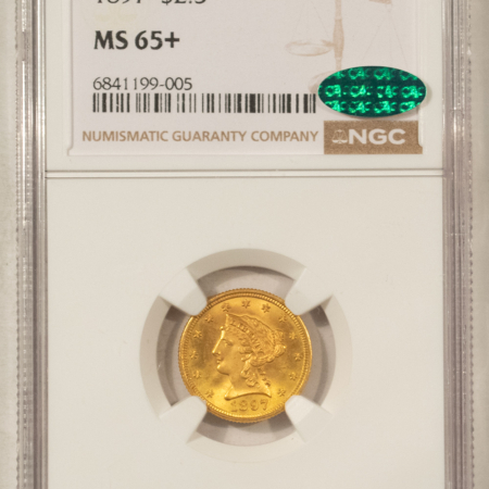 $2.50 1897 $2.50 LIBERTY GOLD QUARTER EAGLE – NGC MS-65+ CAC APPROVED! MINTAGE 29,768!