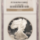 American Silver Eagles 1987 $1 AMERICAN SILVER EAGLE 1 OZ .999 – NGC MS-70, PERFECT, WHITE! BROWN LABEL
