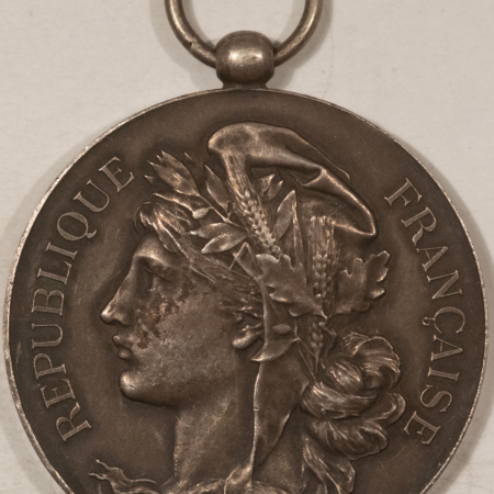 Exonumia 1906 FRANCE REPUBLIC ATHLETIC AWARD MEDAL .95 SILVER 40MM 28.2 GRAMS, ATTRACTIVE