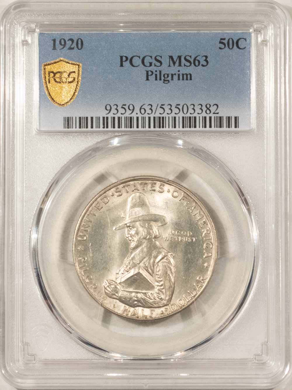 Early Commems 1920 PILGRIM COMMEMORATIVE HALF DOLLAR, PCGS MS-63 FRESH, ORIGINAL WHITE! CLEAN! Early Commems 1920 PILGRIM COMMEMORATIVE HALF DOLLAR, PCGS MS-63 FRESH, ORIGINAL WHITE! CLEAN!