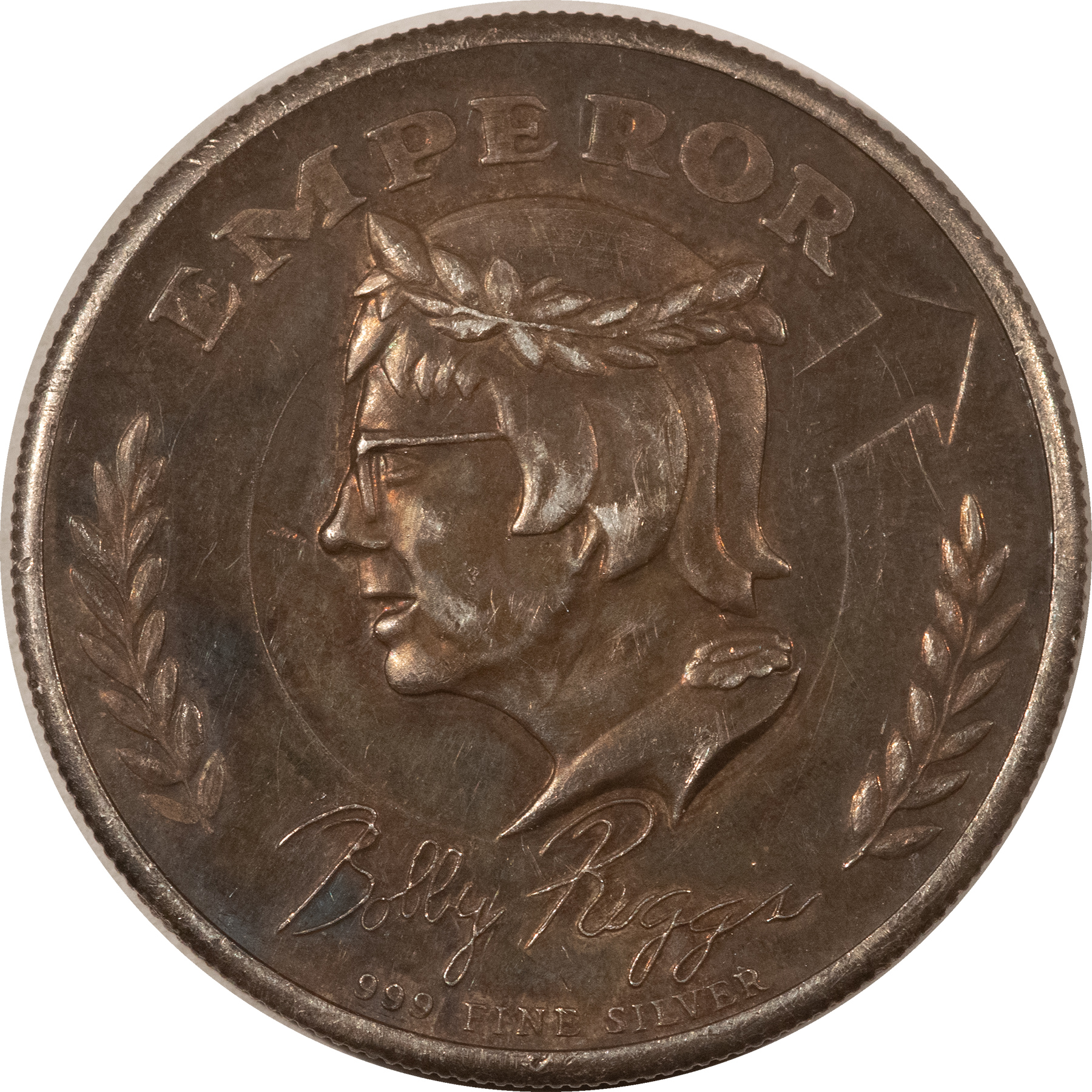 Bullion VINTAGE 1 OZ .999 SILVER ROUND, BOBBY RIGGS MALE CHAUVENIST SATIRE ROUND – TONED Bullion VINTAGE 1 OZ .999 SILVER ROUND, BOBBY RIGGS MALE CHAUVENIST SATIRE ROUND – TONED