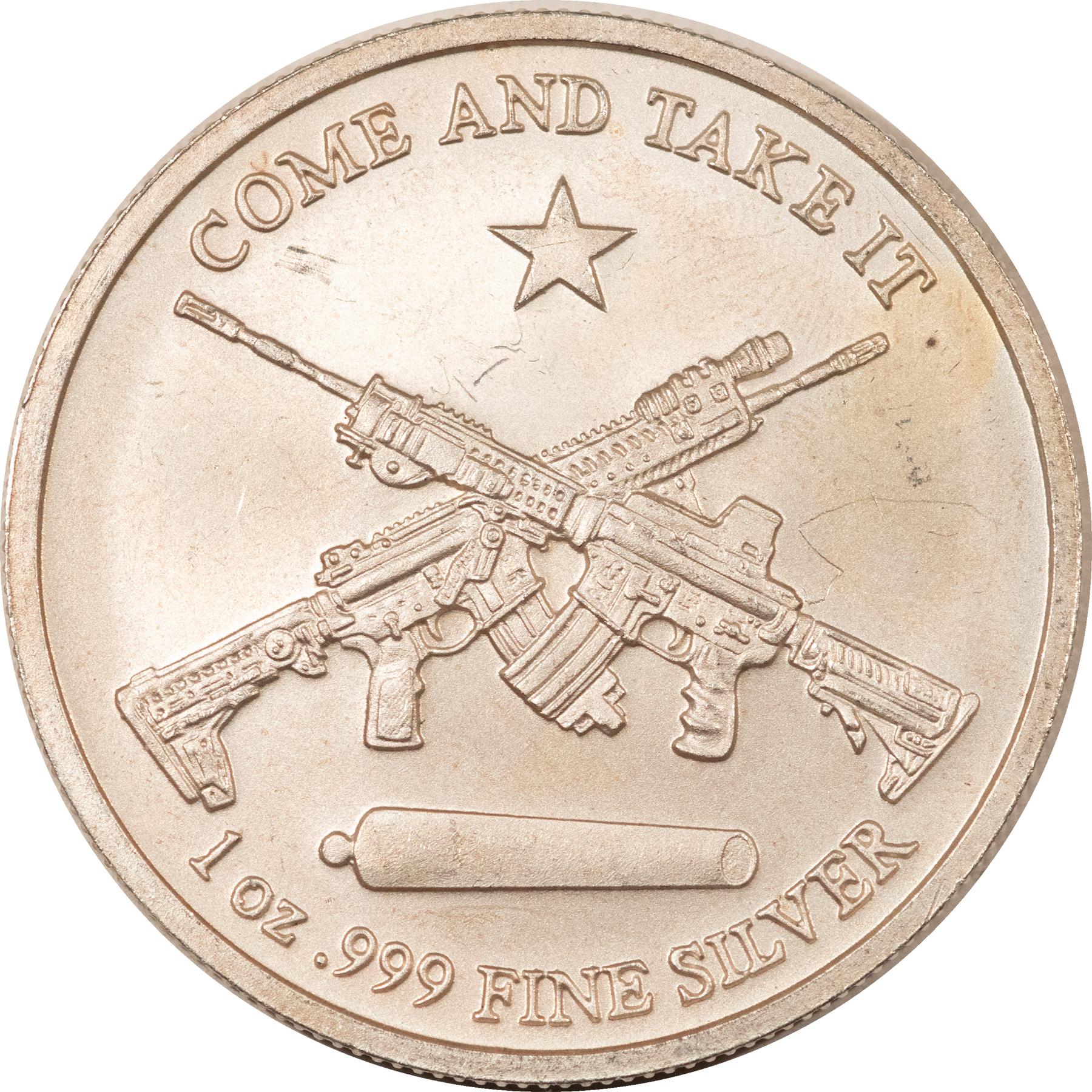 Bullion 1 OZ .999 FINE SILVER MOLON LABE ROUND, COME & TAKE IT – UNCIRCULATED Bullion 1 OZ .999 FINE SILVER MOLON LABE ROUND, COME & TAKE IT – UNCIRCULATED