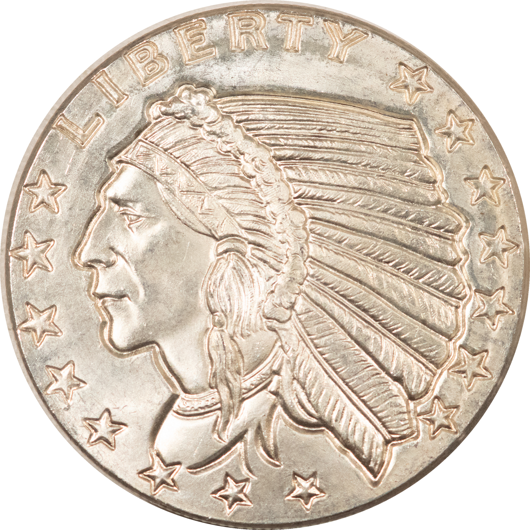 Bullion 1 OZ .999 FINE SILVER INDIAN HEAD ROUND – GEM BRILLIANT UNCIRCULATED! Bullion 1 OZ .999 FINE SILVER INDIAN HEAD ROUND – GEM BRILLIANT UNCIRCULATED!
