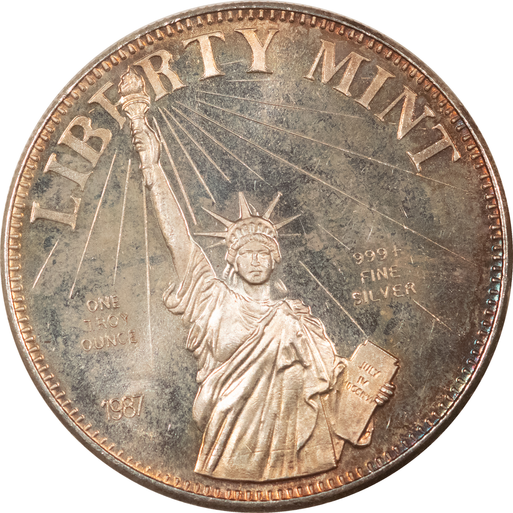 Bullion 1987 VINTAGE 1 OZ .999 LIBERTY MINT SILVER ROUND STATUE OF LIBERTY – ORIGINAL! Bullion 1987 VINTAGE 1 OZ .999 LIBERTY MINT SILVER ROUND STATUE OF LIBERTY – ORIGINAL!