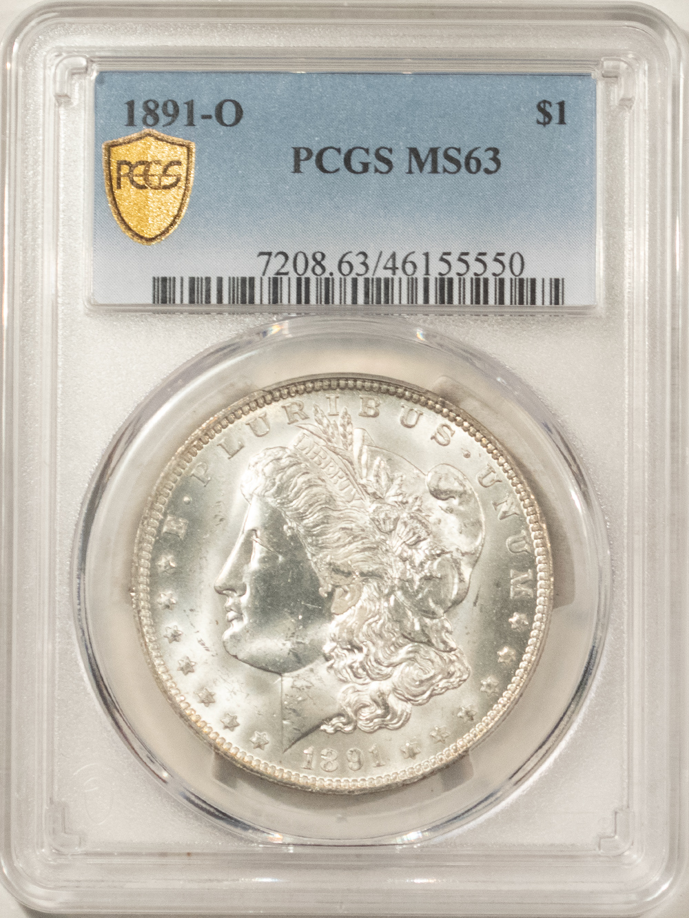 Dollars 1891-O $1 MORGAN DOLLAR – PCGS MS-63, BLAST WHITE & PREMIUM QUALITY! Dollars 1891-O $1 MORGAN DOLLAR – PCGS MS-63, BLAST WHITE & PREMIUM QUALITY!