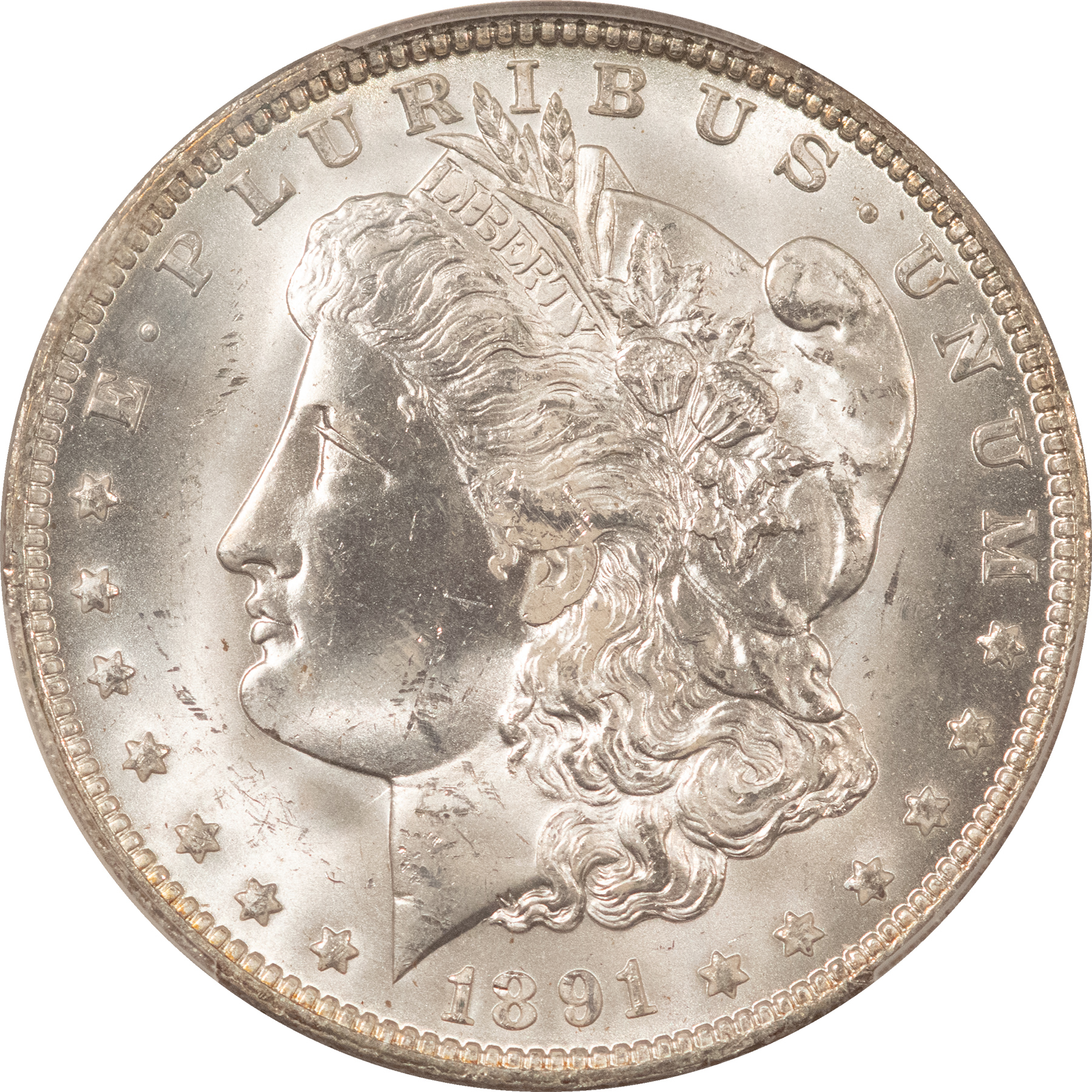 Dollars 1891-O $1 MORGAN DOLLAR – PCGS MS-63, BLAST WHITE & PREMIUM QUALITY! Dollars 1891-O $1 MORGAN DOLLAR – PCGS MS-63, BLAST WHITE & PREMIUM QUALITY!
