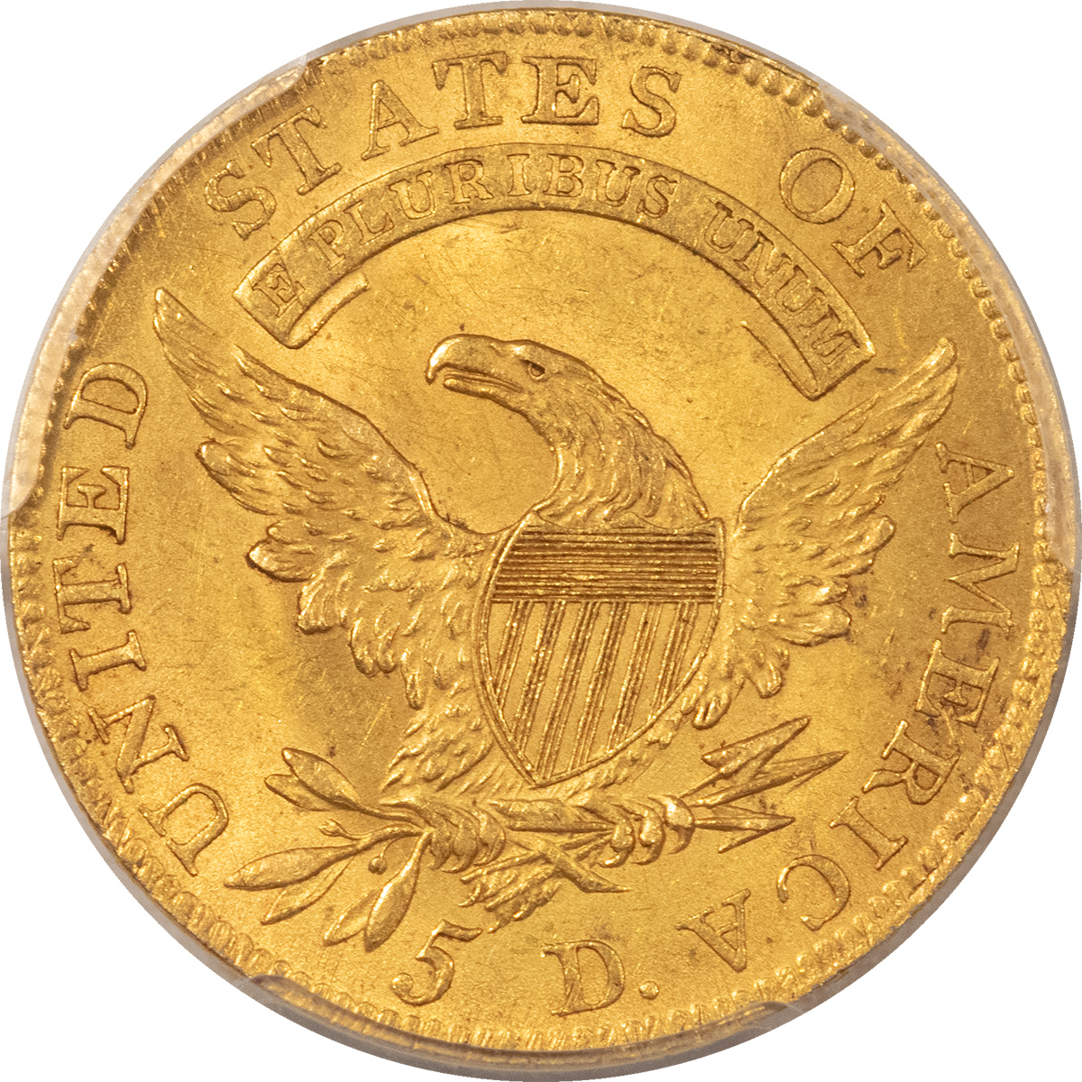 $5 1809/8 $5 CAPPED BUST GOLD HALF EAGLE – PCGS MS-62, PLEASING ORIGINAL! $5 1809/8 $5 CAPPED BUST GOLD HALF EAGLE – PCGS MS-62, PLEASING ORIGINAL!