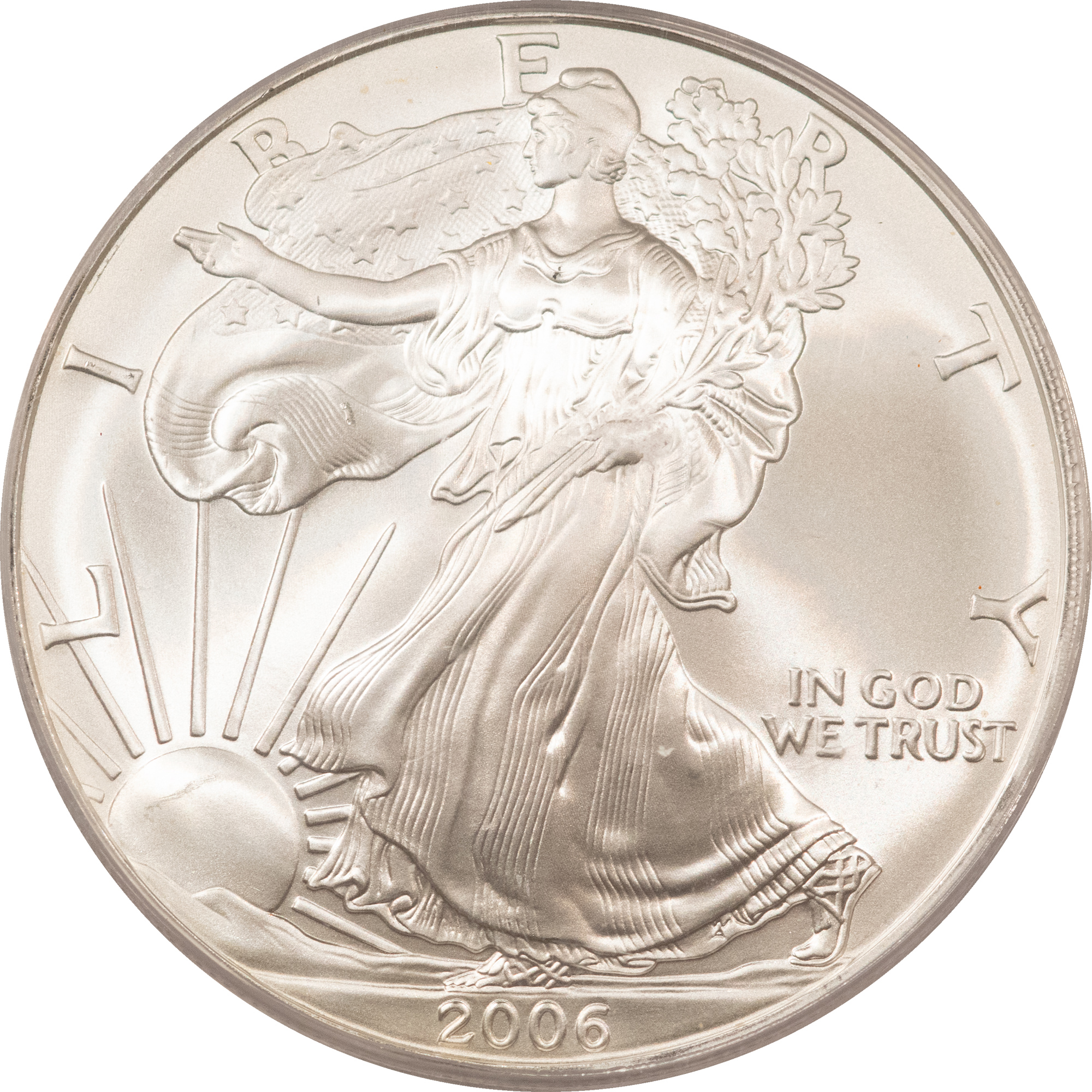 American Silver Eagles 2006 $1 AMERICAN SILVER EAGLE, 1 OZ .999 – PCGS MS-69 FIRST STRIKE, FLAG HOLDER! American Silver Eagles 2006 $1 AMERICAN SILVER EAGLE, 1 OZ .999 – PCGS MS-69 FIRST STRIKE, FLAG HOLDER!