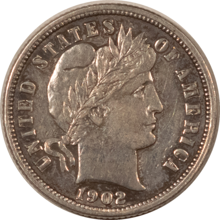 Barber Dimes 1902-O BARBER DIME – HIGH GRADE EXAMPLE! VIRTUALLY UNCIRCULATED BUT CLEANED!