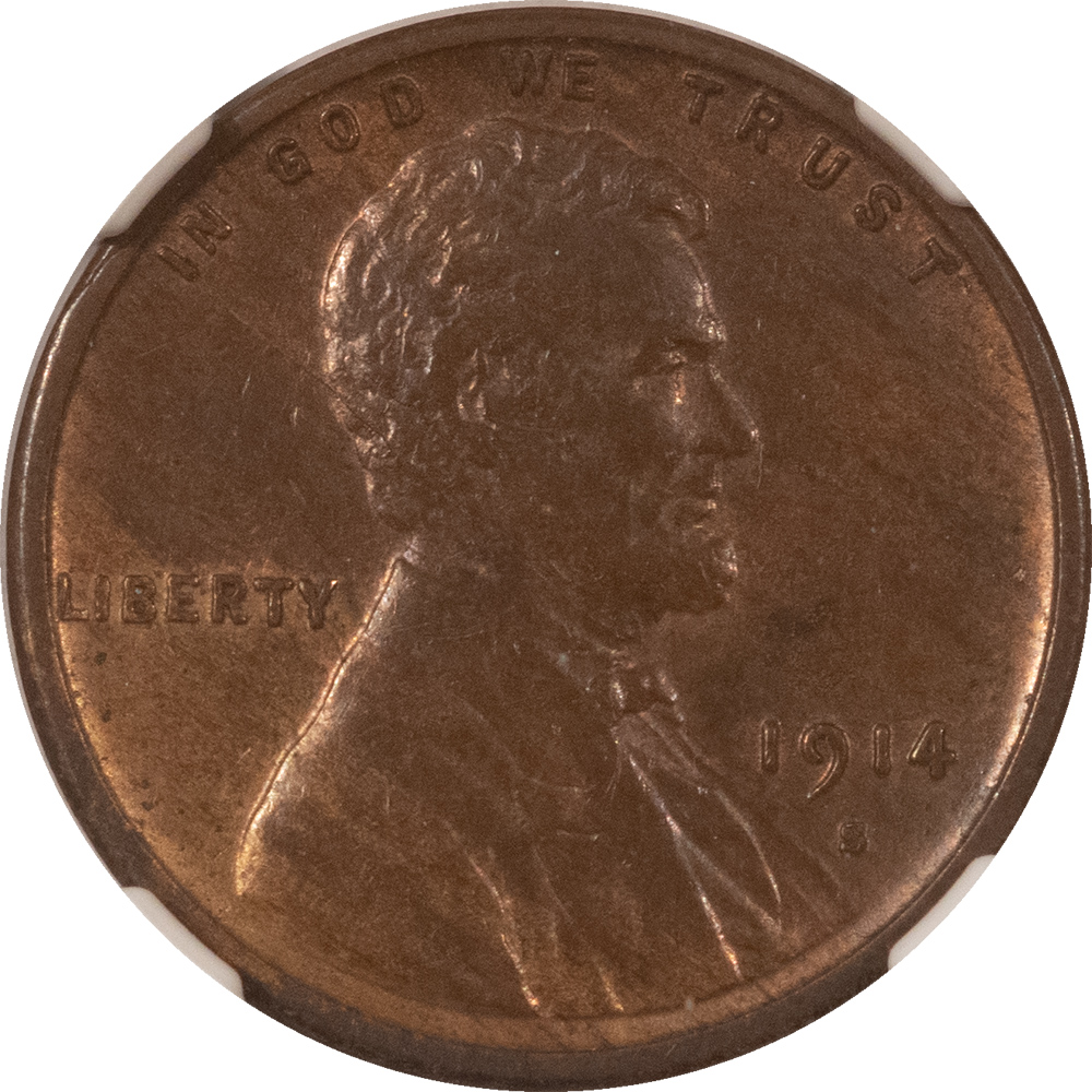 CAC Approved Coins 1914-S LINCOLN CENT – NGC AU-55 BN, CAC APPROVED! PQ & LOOKS UNC! CAC Approved Coins 1914-S LINCOLN CENT – NGC AU-55 BN, CAC APPROVED! PQ & LOOKS UNC!