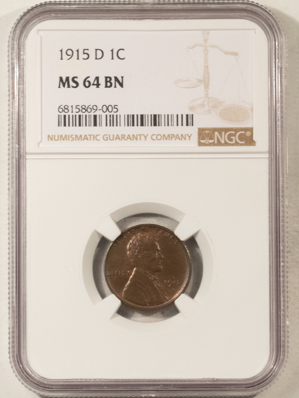 Lincoln Cents (Wheat) 1915-D LINCOLN CENT – NGC MS-64 BN Lincoln Cents (Wheat) 1915-D LINCOLN CENT – NGC MS-64 BN
