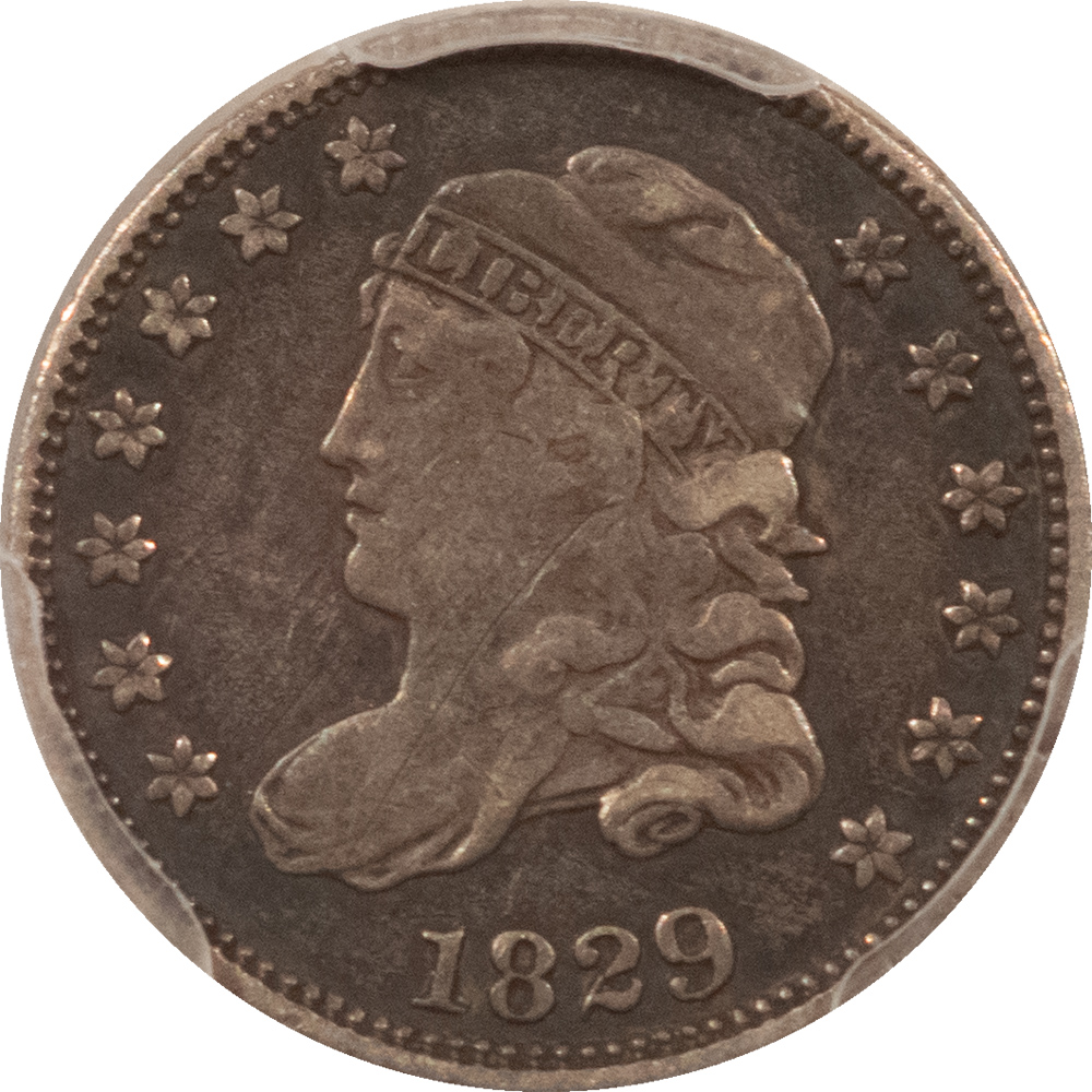 Capped Bust Half Dimes 1829 CAPPED BUST HALF DIME – PCGS GENUINE VF DETAILS, SCRATCH! Capped Bust Half Dimes 1829 CAPPED BUST HALF DIME – PCGS GENUINE VF DETAILS, SCRATCH!