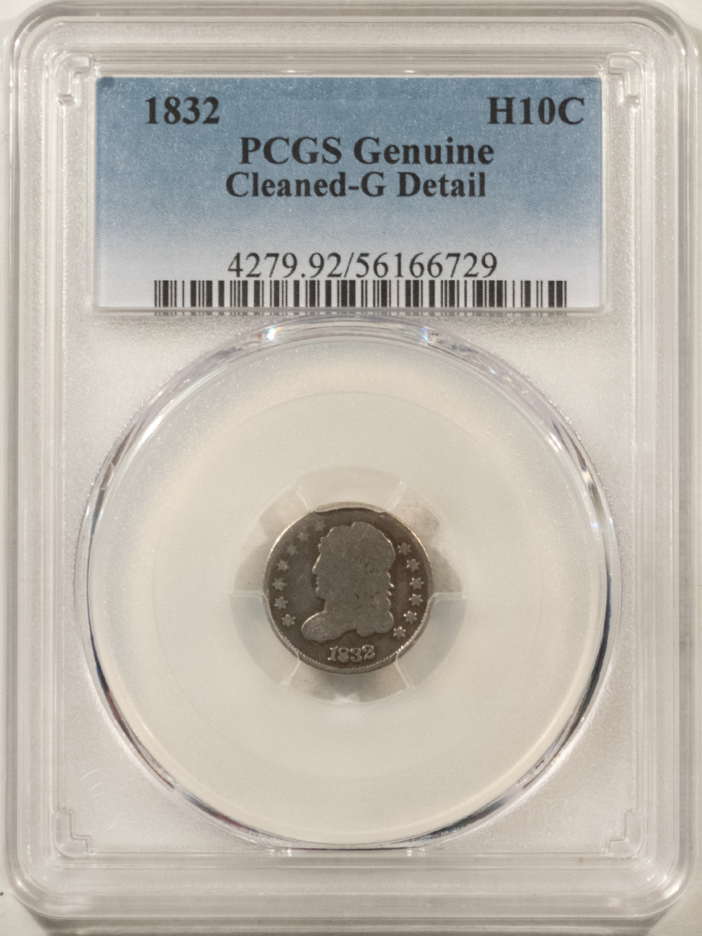 Capped Bust Half Dimes 1832 CAPPED BUST HALF DIME – PCGS GENUINE G DETAILS, CLEANED! Capped Bust Half Dimes 1832 CAPPED BUST HALF DIME – PCGS GENUINE G DETAILS, CLEANED!