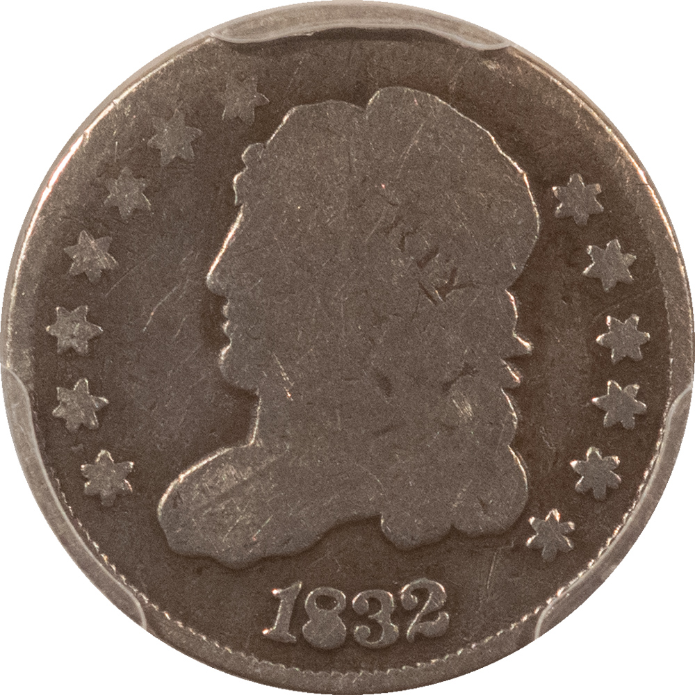 Capped Bust Half Dimes 1832 CAPPED BUST HALF DIME – PCGS GENUINE G DETAILS, CLEANED! Capped Bust Half Dimes 1832 CAPPED BUST HALF DIME – PCGS GENUINE G DETAILS, CLEANED!