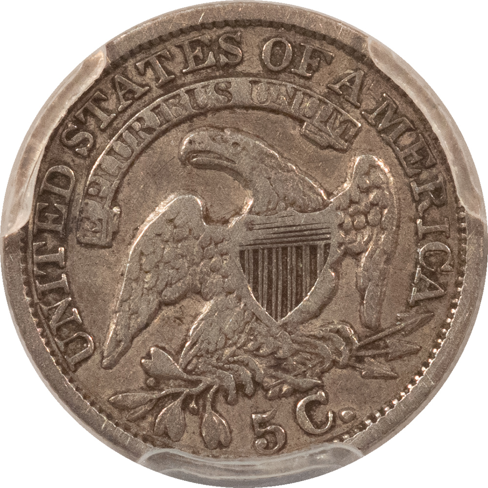 Capped Bust Half Dimes 1835 CAPPED BUST HALF DIME LARGE DATE LARGE 5C, PCGS GENUINE VF DETAILS, CLEANED Capped Bust Half Dimes 1835 CAPPED BUST HALF DIME LARGE DATE LARGE 5C, PCGS GENUINE VF DETAILS, CLEANED