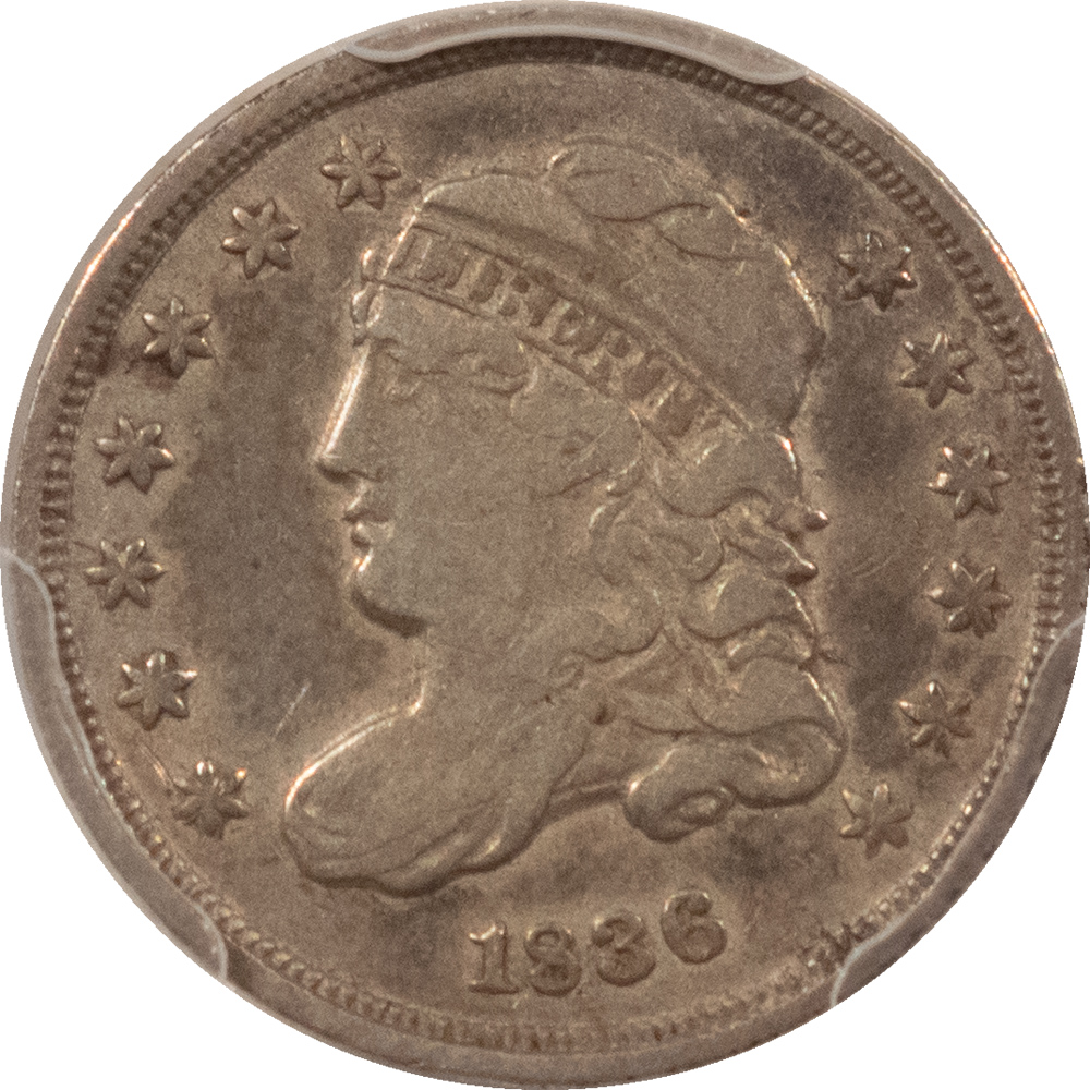 Capped Bust Half Dimes 1836 CAPPED BUST HALF DIME SMALL 5C – PCGS GENUINE VF DETAILS, CLEANED! Capped Bust Half Dimes 1836 CAPPED BUST HALF DIME SMALL 5C – PCGS GENUINE VF DETAILS, CLEANED!