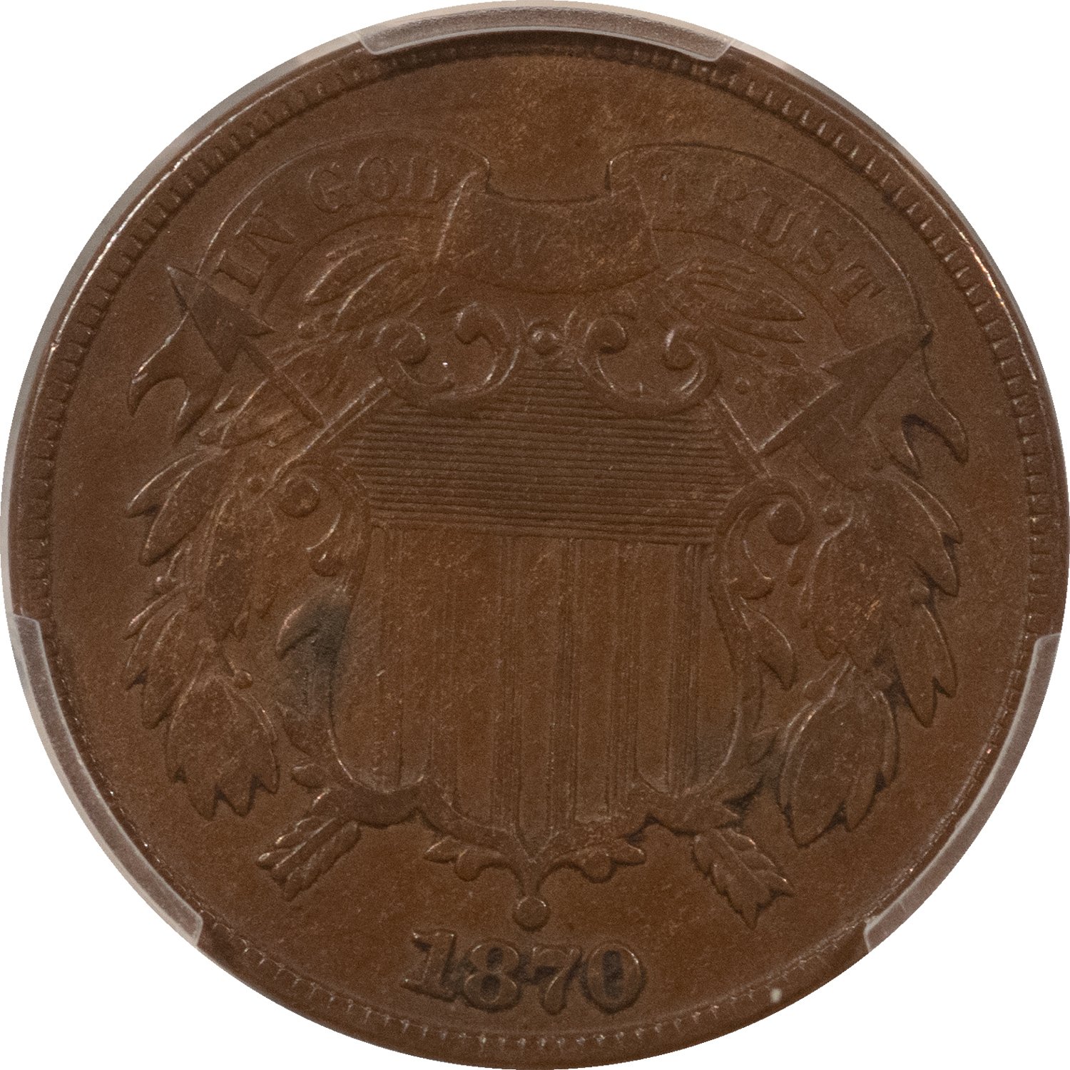 New Certified Coins 1870 TWO CENT PIECE – PCGS VF-30 BN New Certified Coins 1870 TWO CENT PIECE – PCGS VF-30 BN