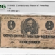 Confederate Notes 1864 $100 CONFEDERATE STATES OF AMERICA, CT-65 HAVANNA CONTERFEIT, PMG AU-58 EPQ