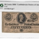 Confederate Notes 1864 $1 CONFEDERATE STATES OF AMERICA, PMG ALMOST UNC-50; UNDER-GRADED & PQ!