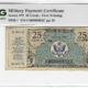 Military Payment Certificates SERIES 472 10c MPC MILITARY PAYMENT CERTIFICATE S822-1 – PMG AU-53 EPQ!