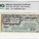 Military Payment Certificates SERIES 461 50C MPC MILITARY PAYMENT CERTIFICATE S804-1 1ST PRINTING – PMG VF-25!
