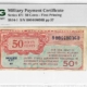 Military Payment Certificates SERIES 471 25c MPC MILITARY PAYMENT CERTIFICATE S813-1, PMG VF-30! ANNOTATIONS!