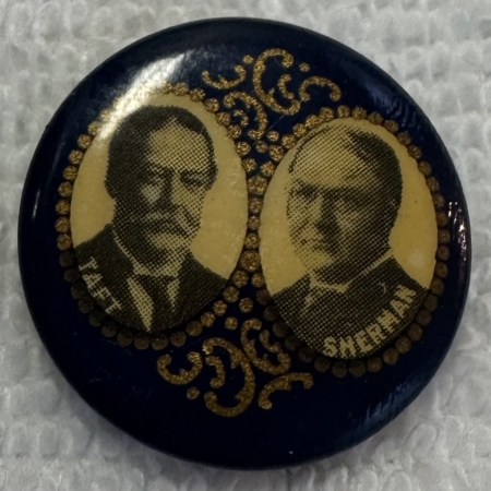 Other Collectibles 1908 WILLIAM H. TAFT, TAFT SHERMAN 7/8″ GRAPHIC JUGATE CAMPAIGN BUTTON-NEAR MINT